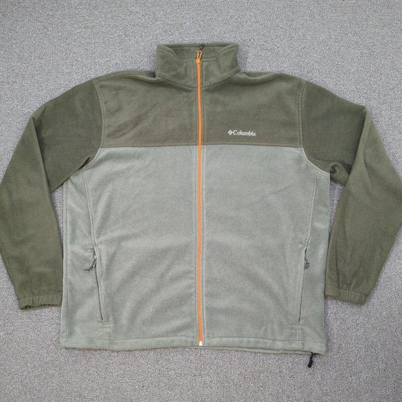 Columbia Other - Columbia Fleece Jacket Mens XXL Full Zip Pockets Green Long Sleeve Mock Neck